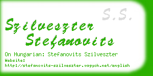 szilveszter stefanovits business card